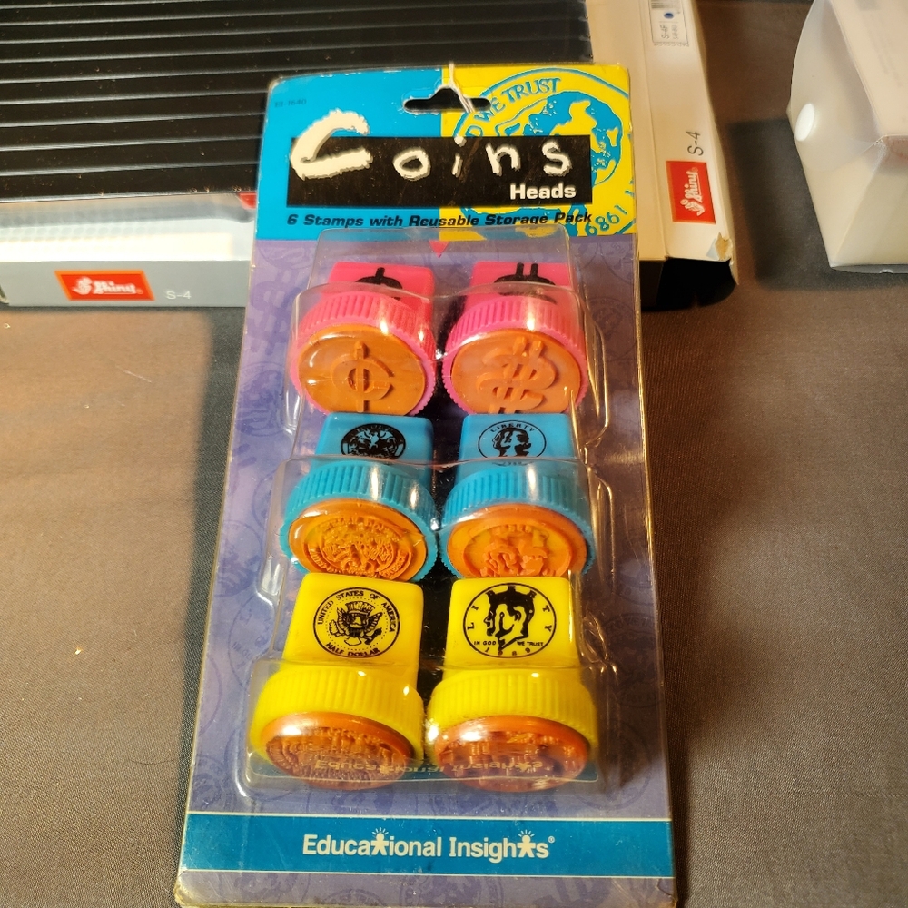 Shinu S-4 Stamp Pad, Educational Insights Coins Heads Stamps, and Simply Stamp